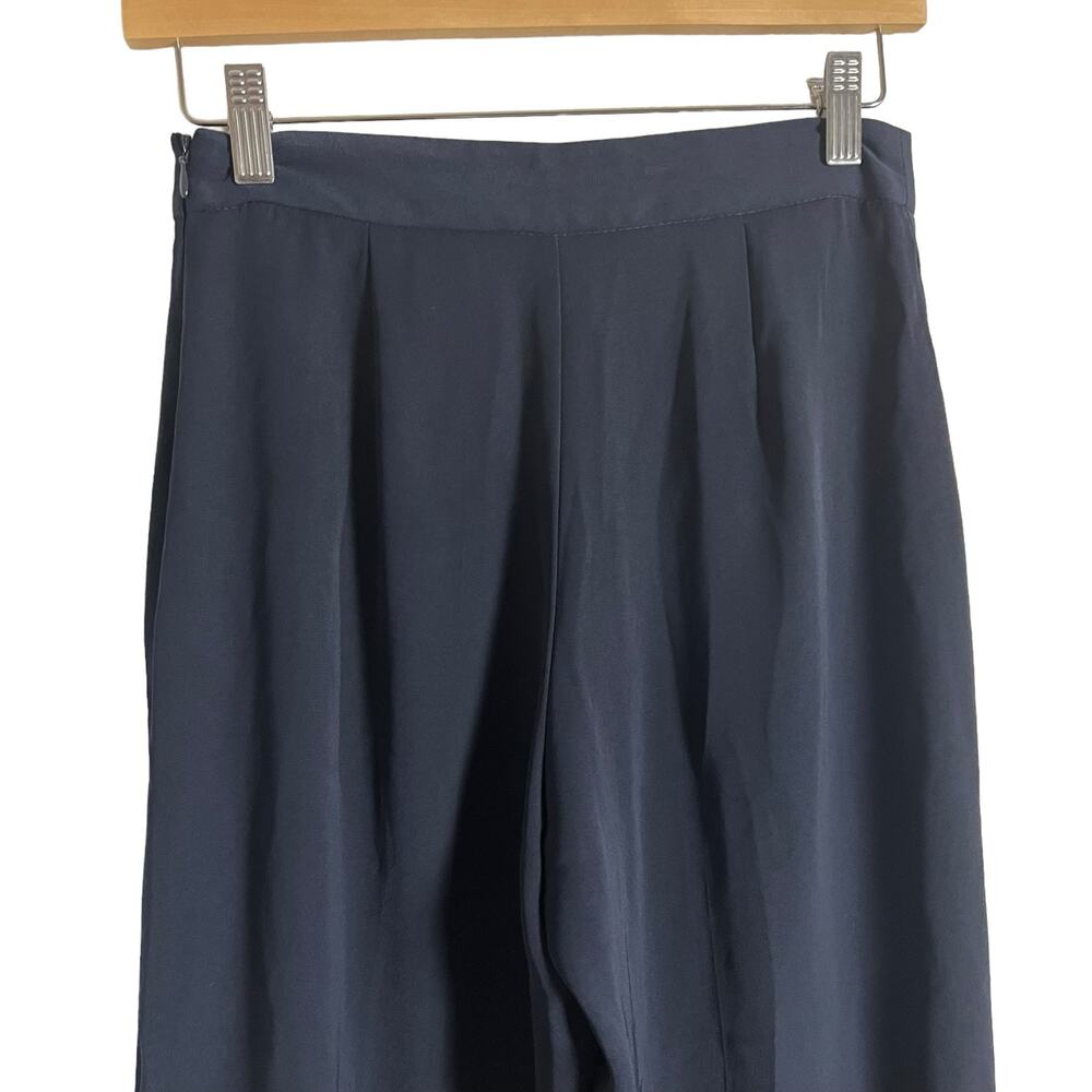 Zara Basic Solid Navy Blue Wide Leg Cropped Pants… - image 5